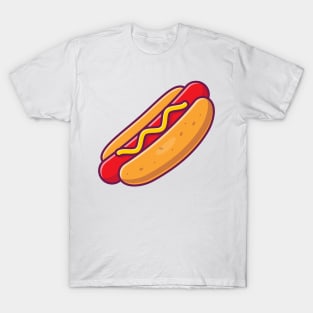 Hotdog Cartoon Illustration T-Shirt